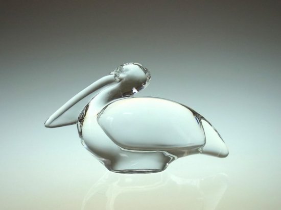 バカラ フィギュリン ペリカン 置物 鳥 オーナメント オブジェ Pelican アンティーク ヴィンテージの高級クリスタル 陶磁器 グラスクラシック