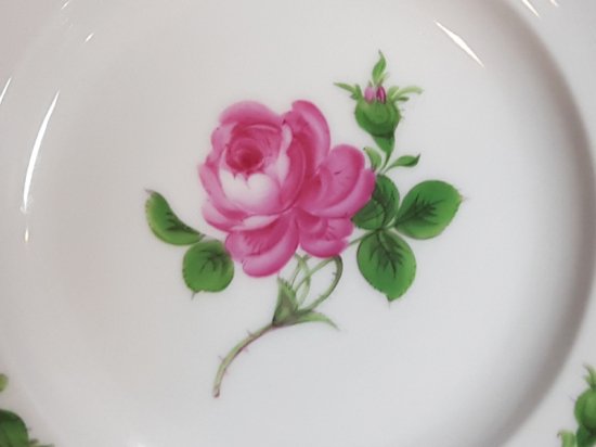 マイセン プレート□ピンクローズ ピンクのバラ デザートプレート 皿 6