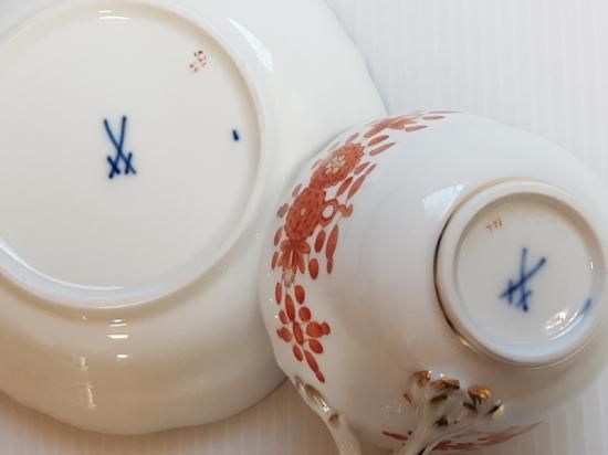 マイセン カップ&ソーサー□インドの華 オレンジ C&S Meissen 1客 2