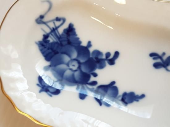 ロイヤルコペンハーゲン プレート□ブルーフラワー カーブ 金彩