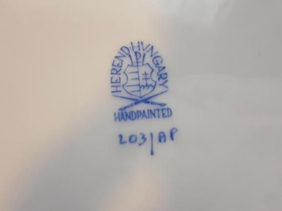 ヘレンド プレート□アポニー ピンク リーフ型プレート 葉型 皿