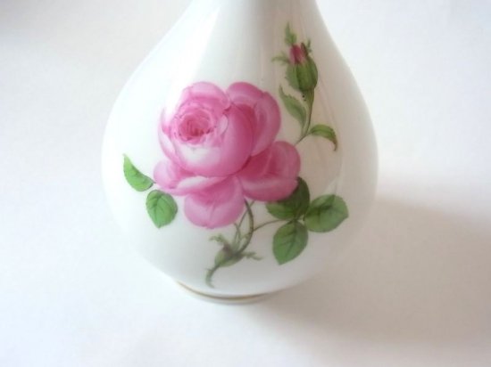 マイセン 花瓶□ピンクローズ ピンクのバラ フラワーベース 薔薇 