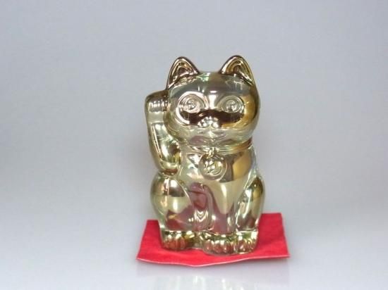 バカラ フィギュリン ○ 招き猫 ゴールド 金 箱付 オブジェ 置物