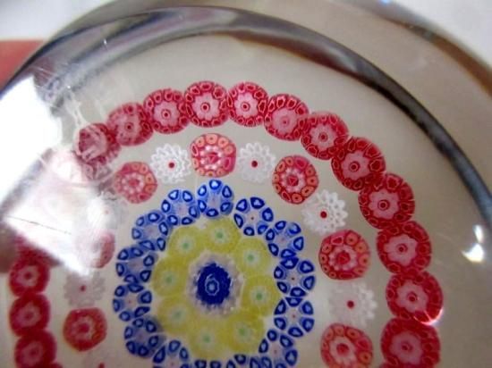 バカラ ペーパーウェイト ○ 文鎮 ミルフィオリ クリスタル 花