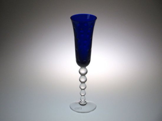 サンルイ グラス ○ バブルス シャンパンフルート 青 ブルー グラス