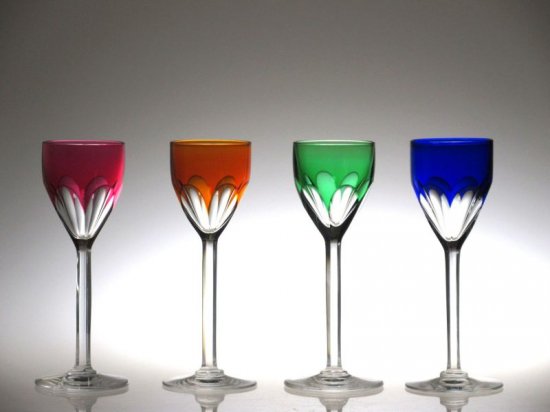 バカラ グラス ○ ジェノバ リキュール グラス 4色 セット 