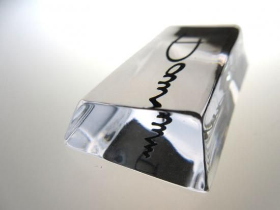 ドーム 置物 ○ ロゴ プレート クリスタル ネームプレート ディーラー