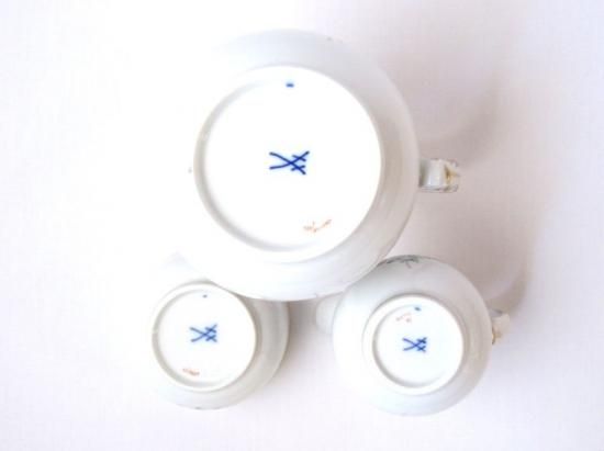 マイセン セット□ベーシックフラワー ブーケ 三つ花 ミニコーヒー