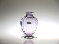 レア　廃版　バカラ　フラワーベース　アクアレーユ　花瓶／オブジェ　バイオレット バカラ 花瓶 ○ アクアレーユ 一輪挿し フラワーベース 紫