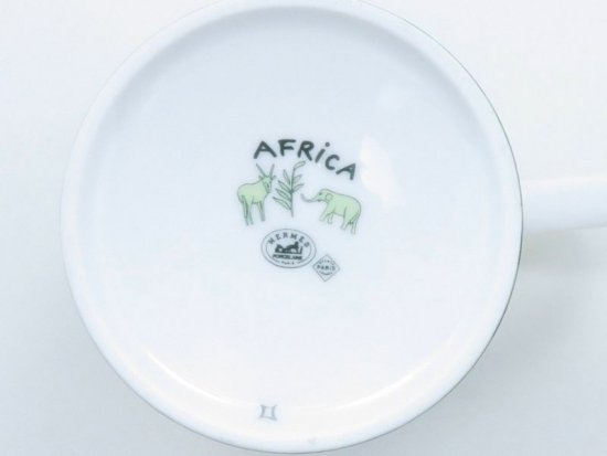エルメス カップ□アフリカ マグカップ 1個 動物 アニマル 緑 グリーン