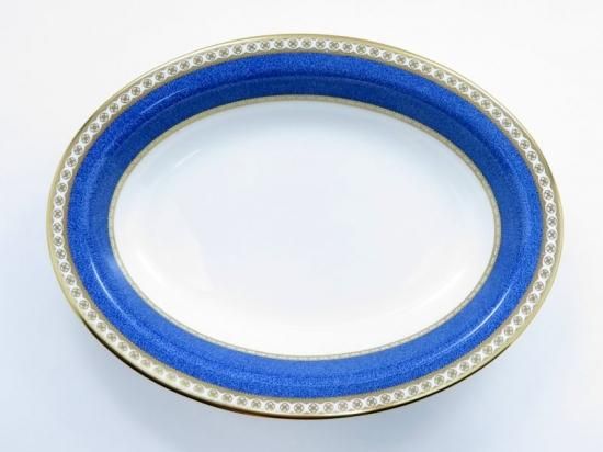 ウェッジウッド ボウル□ユーランダーパウダー ブルー オーバルボウル