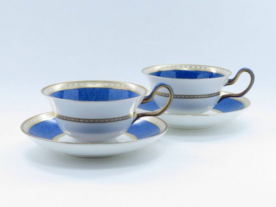 ウェッジウッド カップ＆ソーサー□ユーランダーパウダー ブルー ティーC＆S 2客セット WEDGWOOD 1級品 - アンティーク  ヴィンテージの高級クリスタル 陶磁器｜グラスクラシック