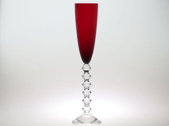 バカラ シャンパングラス ベガ フォルテッシモ シャンパンフルート レッド 赤 未使用品 クリスタル 29cm Vega - アンティーク