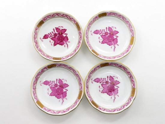ヘレンド プレート□アポニー ピンク バタープレート 小皿 4枚セット 1