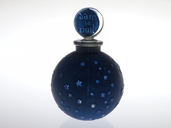 アンティーク ラリック 香水瓶 ○ Dans La Nuit パフュームボトル 青 