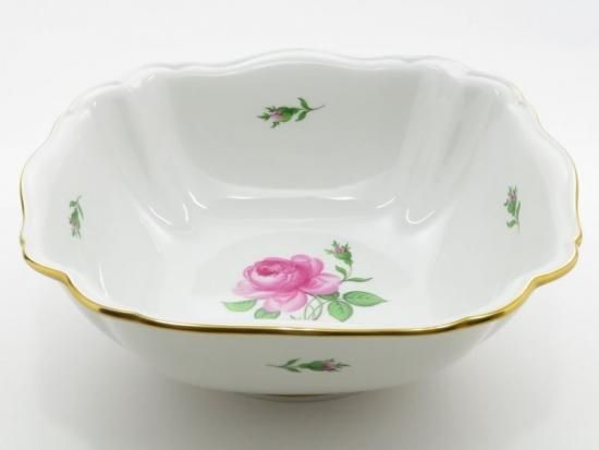 未使用近✨希少✨マイセン ピンクローズ 薔薇 ボウル 深皿 プレート マイセン（Meissen） ピンクのバラ 020110／00472 プレート 20cm