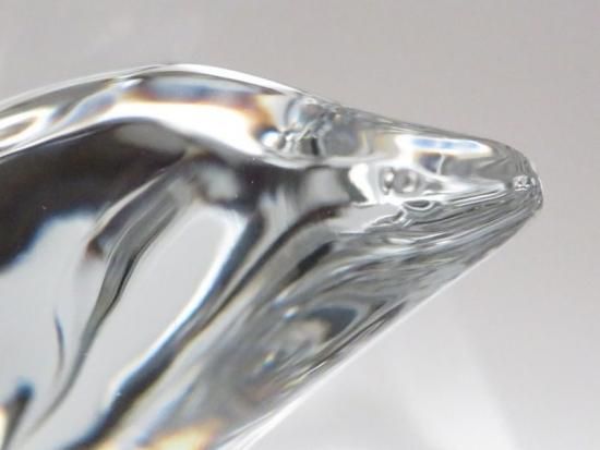 バカラ　イルカ　フィギュリン バカラ イルカ ○ フィギュリン 置物 ドルフィン 尻尾 下向き