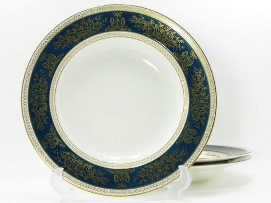 ウェッジウッド プレート□コロンビア ブルー＆ゴールド ランチ