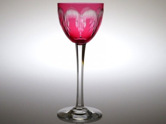 オールドバカラ グラス モリエール 被せガラス レッド 赤 ホックワイン ラインワイン グラス 19cm レーマー 少し訳あり Moliere