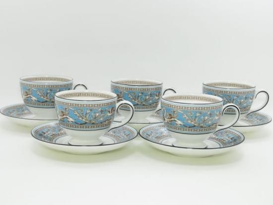 WEDGWOOD ウェッジウッド ターコイズ カップ\u0026ソーサー 5客セット