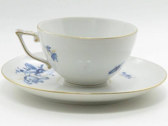 マイセン カップ＆ソーサー□ブルーフラワー ティーC&S 2客セット 青い