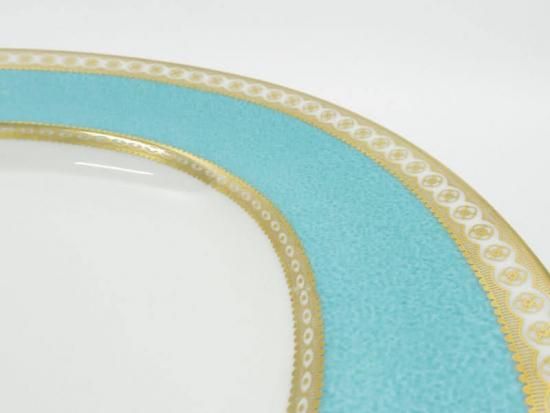 ウェッジウッド プレート□ユーランダーパウダー ターコイズ オーバル