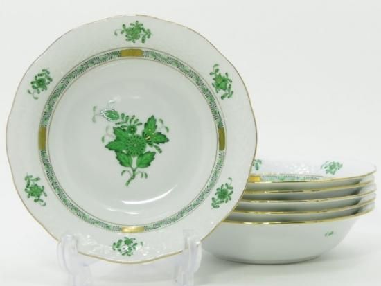 ヘレンド ボウル□アポニー グリーン サラダボウル 深皿 6個セット