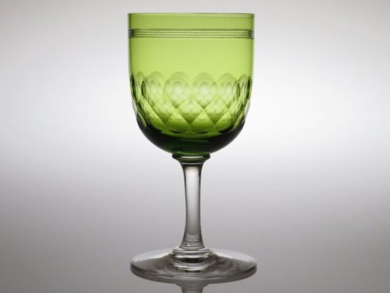 H802、バカラ ワイングラス 緑-