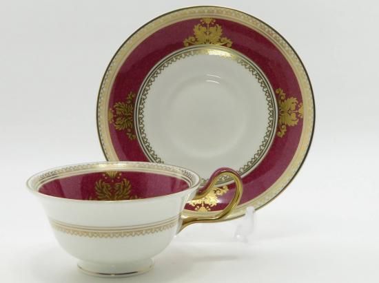 ウェッジウッド カップ＆ソーサー□コロンビア パウダールビー C＆S 1