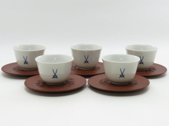 マイセン 陶器 茶器 茶托 煎茶器 5枚 Meissen