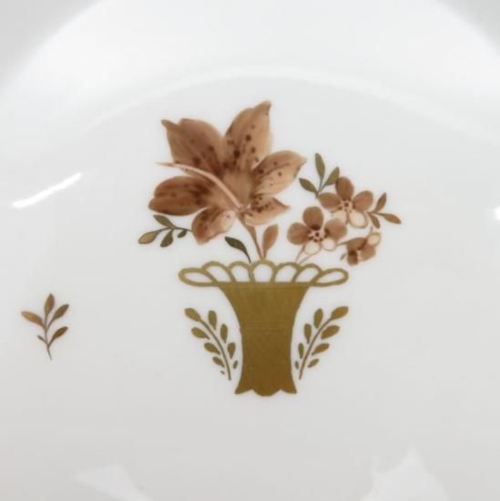 【希少】ロイヤルコペンハーゲンゴールデンバスケット六角皿 希少】ロイヤルコペンハーゲンゴールデンバスケット六角皿