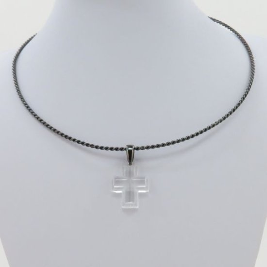 ラリックLaliqueクリスタルクロス十字架OsmoseカボションネックレスLalique附属品
