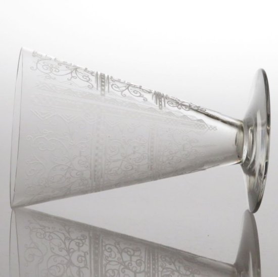 バカラ グラス ○ リド ワイン グラス 10cm エッチング ヴィンテージ 
