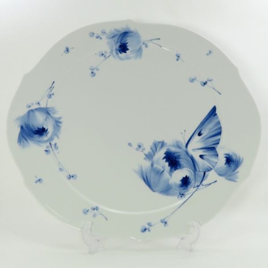 マイセン プレート■ブルーフラワー 青い花 サービングプレート 1枚 Meissen プラター 特大皿 双剣 大皿 テーブルウェア 食器 1級品 1