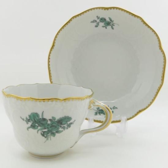 一流の品質 マイセン カップ&ソーサー□ワトーの花 1客 洋食器 C&S グリーン マイセン