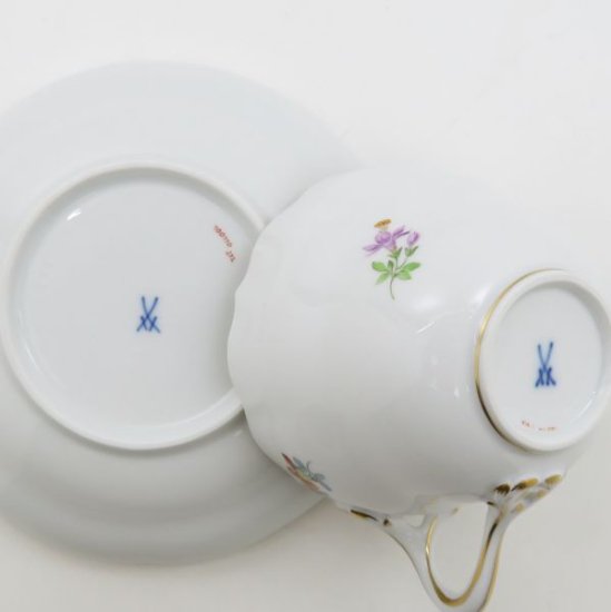 マイセン カップ&ソーサー□ベーシックフラワー ブーケ 五つ花 C&S 洋食器 1客 Meissen 1級品 1 - アンティーク  ヴィンテージの高級クリスタル 陶磁器｜グラスクラシック