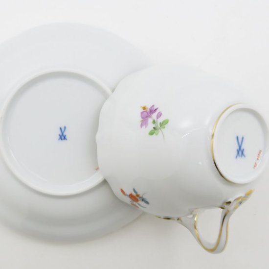 マイセン カップ&ソーサー□ベーシックフラワー ブーケ 五つ花 C&S 洋食器 1客 Meissen 1級品 2 - アンティーク  ヴィンテージの高級クリスタル 陶磁器｜グラスクラシック