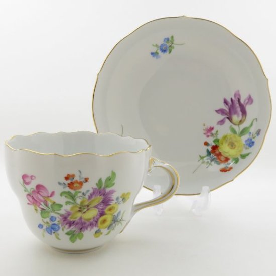 マイセン カップ&ソーサー□ベーシックフラワー ブーケ 五つ花 C&S 洋食器 1客 Meissen 1級品 4 - アンティーク  ヴィンテージの高級クリスタル 陶磁器｜グラスクラシック