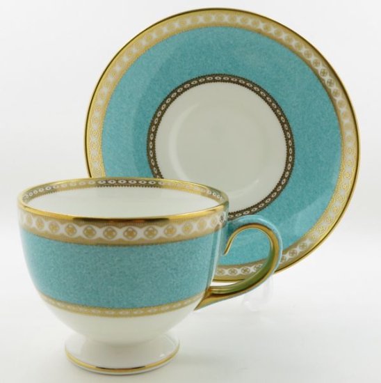 ウェッジウッド カップ&ソーサー□ユーランダー パウダーターコイズ C＆S 洋食器 5客セット WEDGWOOD 1級品 - アンティーク  ヴィンテージの高級クリスタル 陶磁器｜グラスクラシック