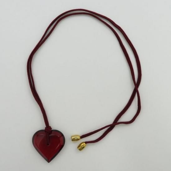 バカラ ネックレス ○ ハート フラット レッド ペンダント チョーカー