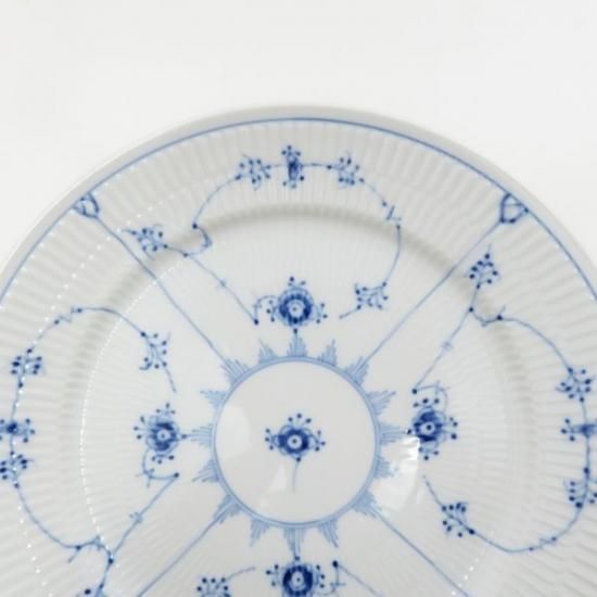 ロイヤルコペンハーゲンブルーフルーテッドプレインレース　皿19cm２枚　1級品 ロイヤルコペンハーゲン プレート□ブルーフルーテッド プレイン