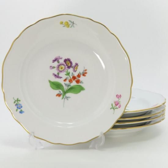 マイセン ベーシックフラワー 二つ花 プレート 18cm 金彩 1級品