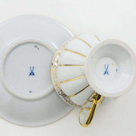 マイセン カップ&ソーサー□Xフォーム C&S 金彩 ゴールド 1客 Meissen