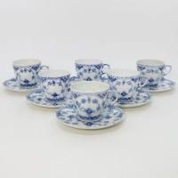 ロイヤルコペンハーゲン ブルーフルーテッド アンティーク　3枚 美品 アンティーク ロイヤルコペンハーゲン ブルーフルーテッド