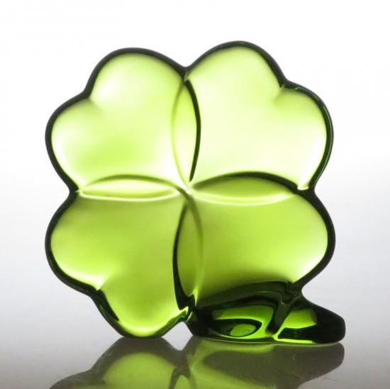 バカラ フィギュリン ○ クローバー 緑 グリーン 置物