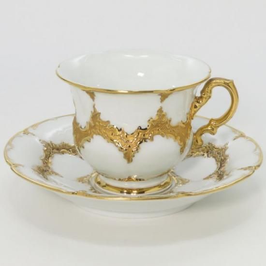 マイセン カップ&ソーサー□Bフォーム グランツゴールド C&S