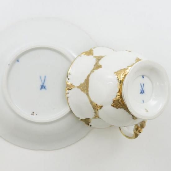 マイセン カップ&ソーサー□Bフォーム グランツゴールド C&S 洋食器