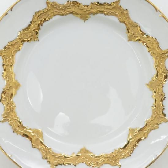 マイセンMeissen グランツゴールド大皿 マイセン プレート□Bフォーム グランツゴールド プレート 直径 19cm