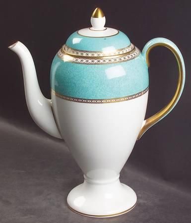 WEDGWOOD ユーランダー パウダー ターコイズ コーヒーポット！-