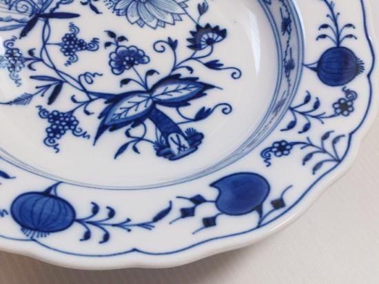 マイセン プレート□ブルーオニオン スーププレート 皿 2枚